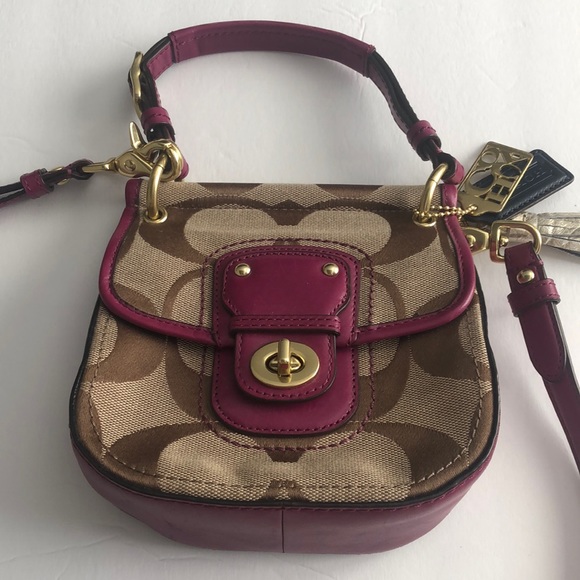 Coach Poppy Willis Signature Crossbody in Berry- Rare - Picture 1 of 16